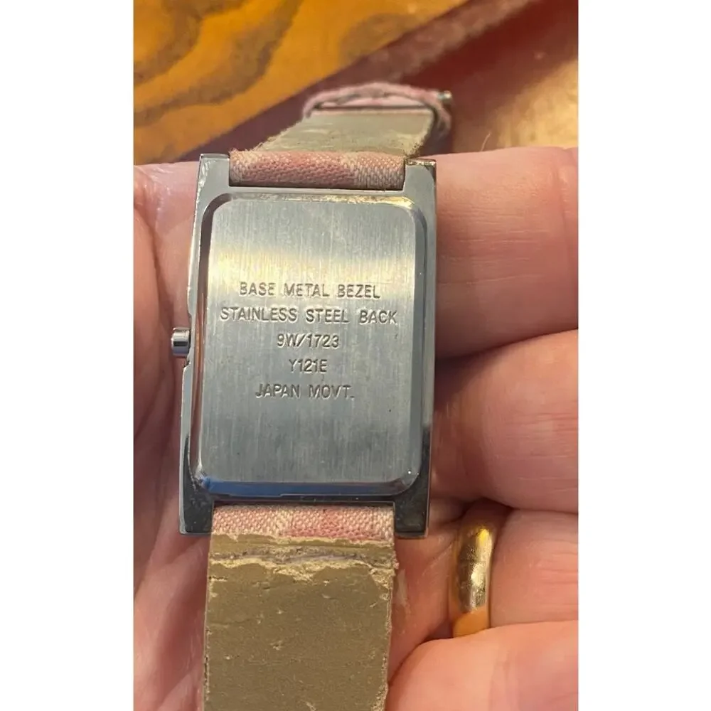 Women's 25mm Silver Tone Nine West Watch, Pink Face and Strap
